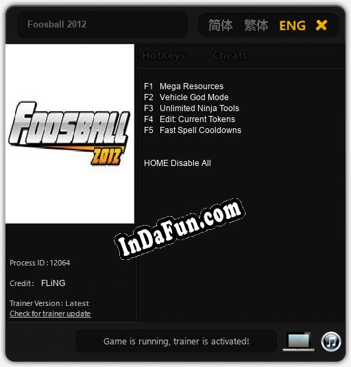 Trainer for Foosball 2012 [v1.0.2]