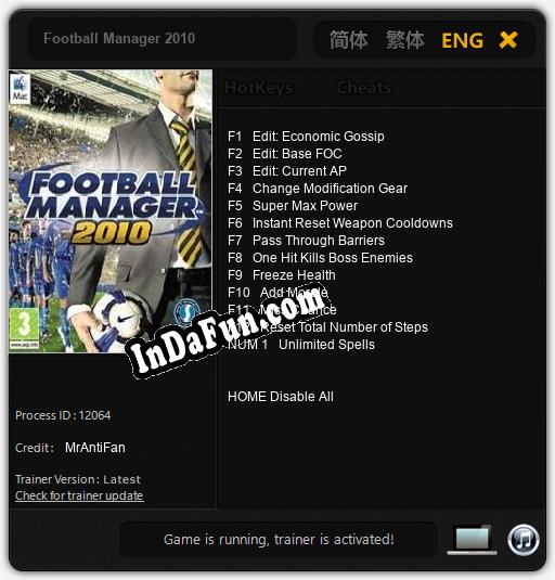 Football Manager 2010: Cheats, Trainer +13 [MrAntiFan]