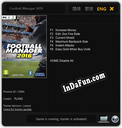 Football Manager 2016: Cheats, Trainer +6 [FLiNG]