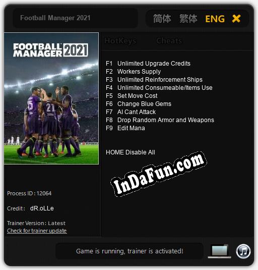 Trainer for Football Manager 2021 [v1.0.6]