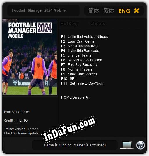 Football Manager 2024 Mobile: Trainer +11 [v1.6]
