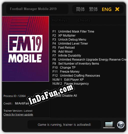 Football Manager Mobile 2019: Trainer +14 [v1.2]