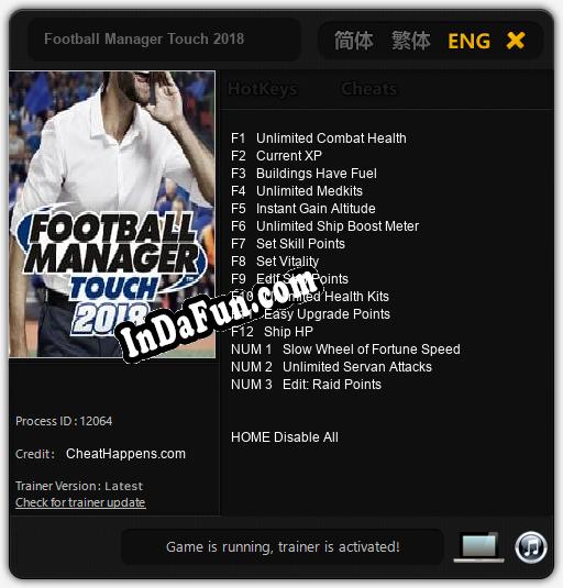 Football Manager Touch 2018: Cheats, Trainer +15 [CheatHappens.com]