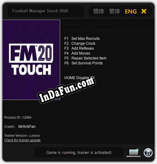 Football Manager Touch 2020: TRAINER AND CHEATS (V1.0.44)