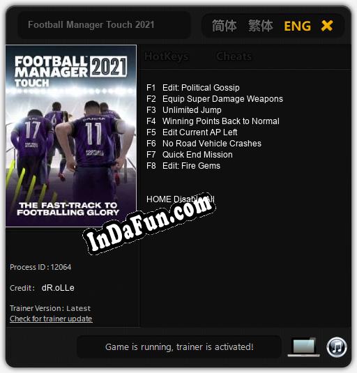 Football Manager Touch 2021: TRAINER AND CHEATS (V1.0.57)