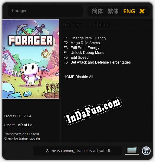 Forager: TRAINER AND CHEATS (V1.0.83)