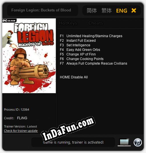 Foreign Legion: Buckets of Blood: TRAINER AND CHEATS (V1.0.78)