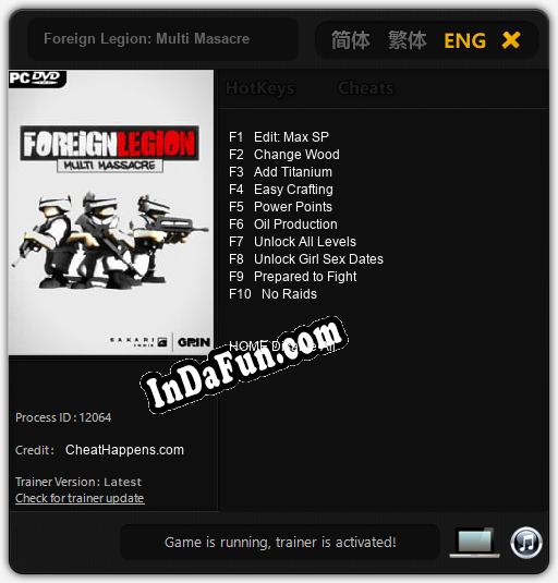 Foreign Legion: Multi Masacre: Trainer +10 [v1.9]