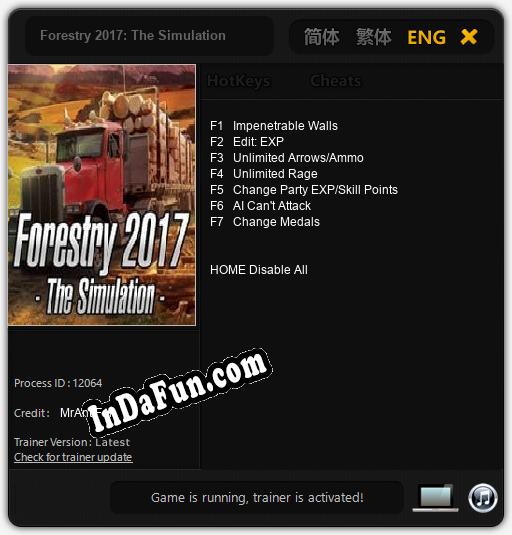 Forestry 2017: The Simulation: TRAINER AND CHEATS (V1.0.12)