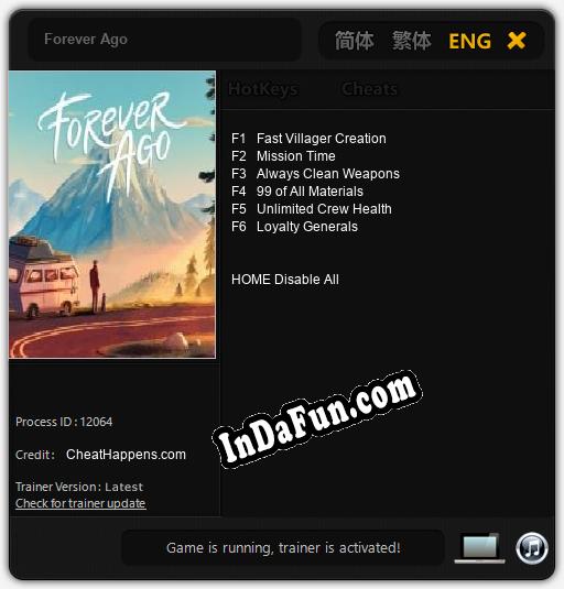 Forever Ago: TRAINER AND CHEATS (V1.0.68)