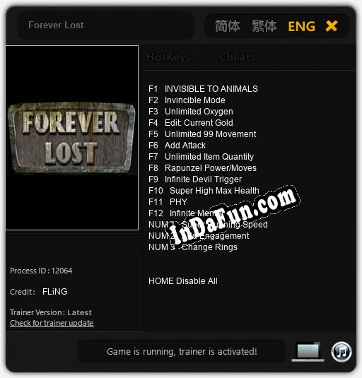 Forever Lost: Trainer +15 [v1.7]