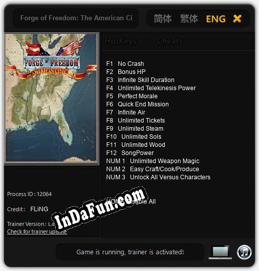 Forge of Freedom: The American Civil War 1861-1865: TRAINER AND CHEATS (V1.0.11)