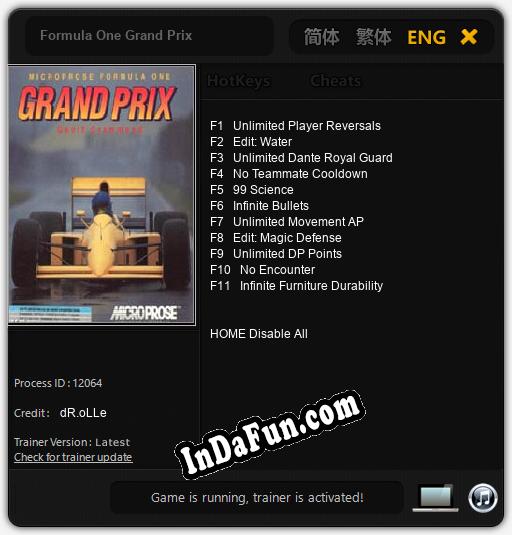 Trainer for Formula One Grand Prix [v1.0.8]
