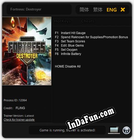 Fortress: Destroyer: TRAINER AND CHEATS (V1.0.88)