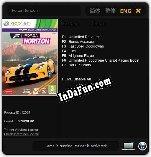 Trainer for Forza Horizon [v1.0.5]