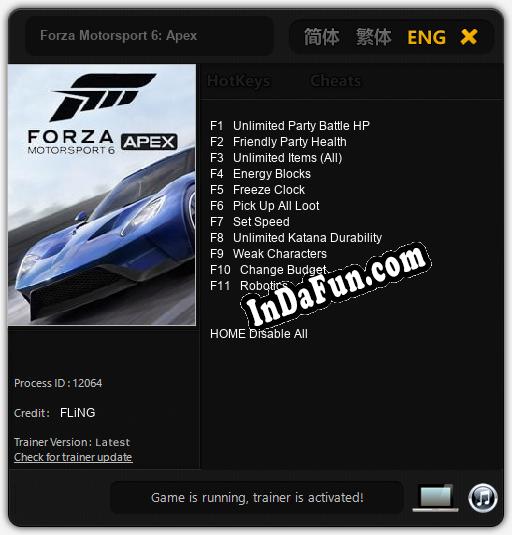 Forza Motorsport 6: Apex: Trainer +11 [v1.1]