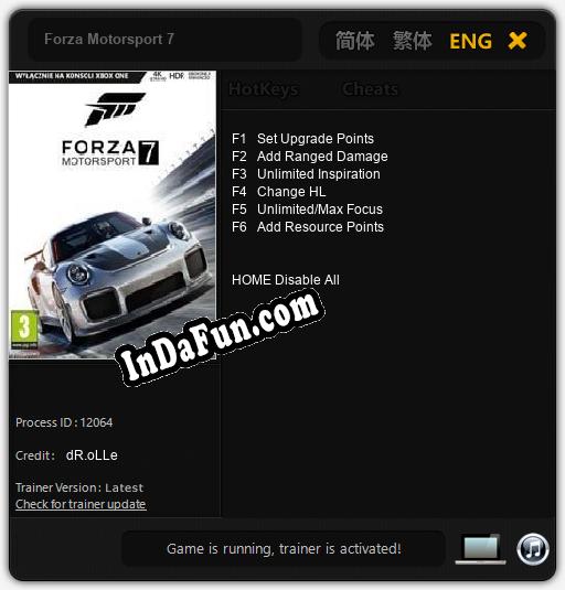 Forza Motorsport 7: TRAINER AND CHEATS (V1.0.85)