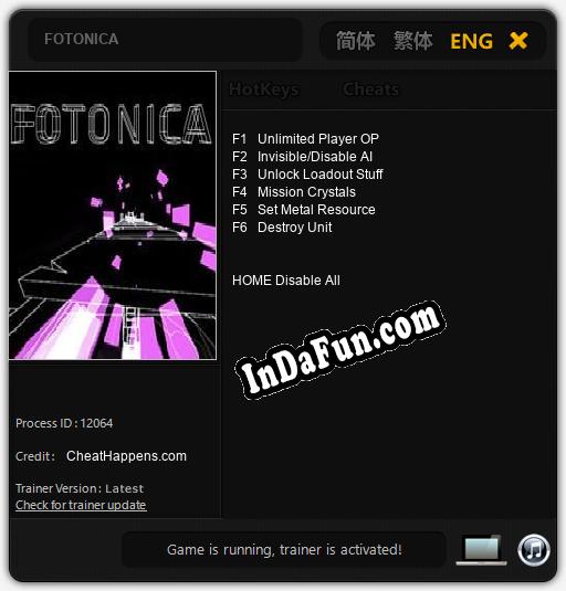 FOTONICA: Cheats, Trainer +6 [CheatHappens.com]