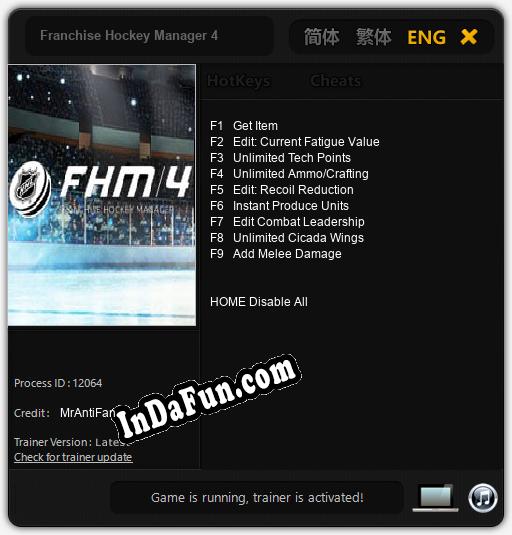 Franchise Hockey Manager 4: TRAINER AND CHEATS (V1.0.86)