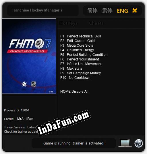 Franchise Hockey Manager 7: Trainer +10 [v1.5]