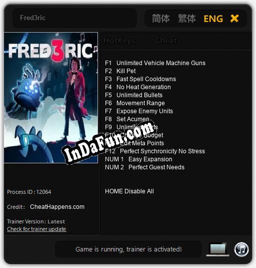 Fred3ric: Cheats, Trainer +14 [CheatHappens.com]