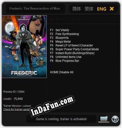 Frederic: The Resurrection of Music: Cheats, Trainer +9 [FLiNG]