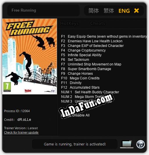 Free Running: Trainer +15 [v1.5]