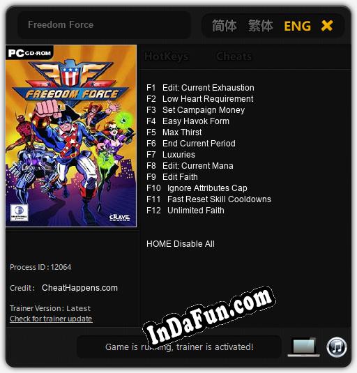 Freedom Force: Trainer +12 [v1.4]