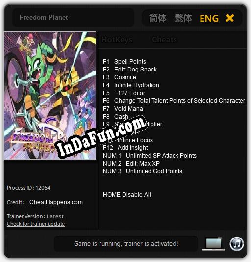 Freedom Planet: Cheats, Trainer +15 [CheatHappens.com]