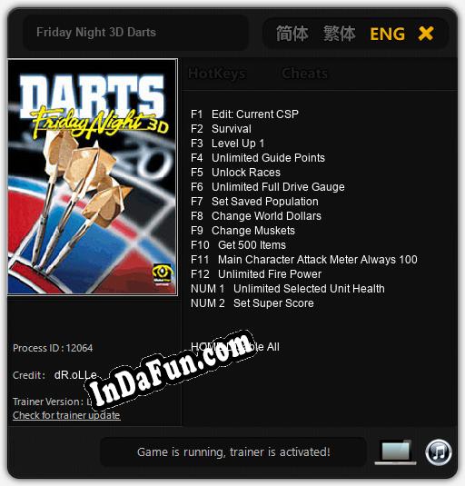 Friday Night 3D Darts: Cheats, Trainer +14 [dR.oLLe]