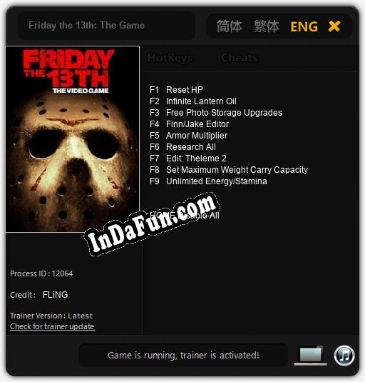 Friday the 13th: The Game: TRAINER AND CHEATS (V1.0.80)