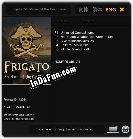 Frigato: Shadows of the Caribbean: Trainer +5 [v1.3]