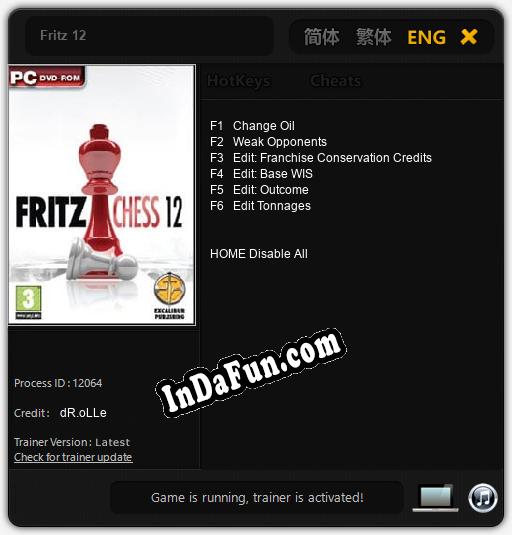 Fritz 12: Cheats, Trainer +6 [dR.oLLe]