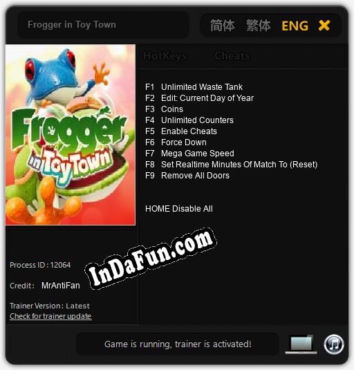 Frogger in Toy Town: Cheats, Trainer +9 [MrAntiFan]