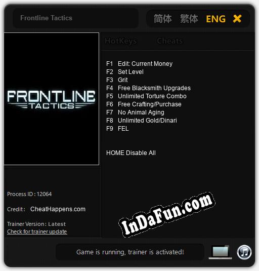 Frontline Tactics: TRAINER AND CHEATS (V1.0.74)