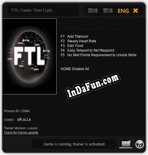 FTL: Faster Than Light: TRAINER AND CHEATS (V1.0.82)