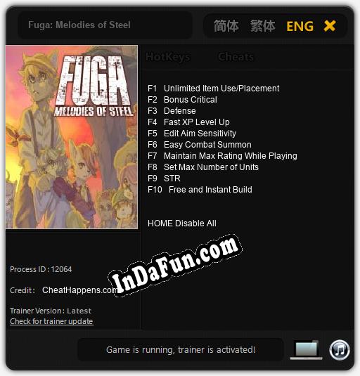 Fuga: Melodies of Steel: Cheats, Trainer +10 [CheatHappens.com]