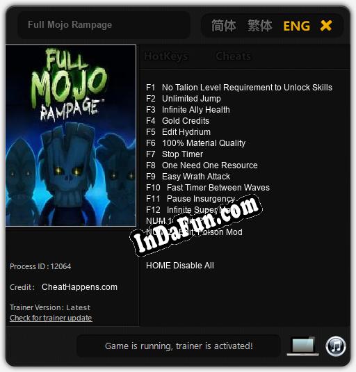 Full Mojo Rampage: TRAINER AND CHEATS (V1.0.44)