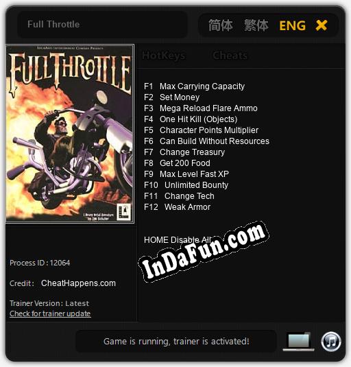 Full Throttle: Trainer +12 [v1.4]