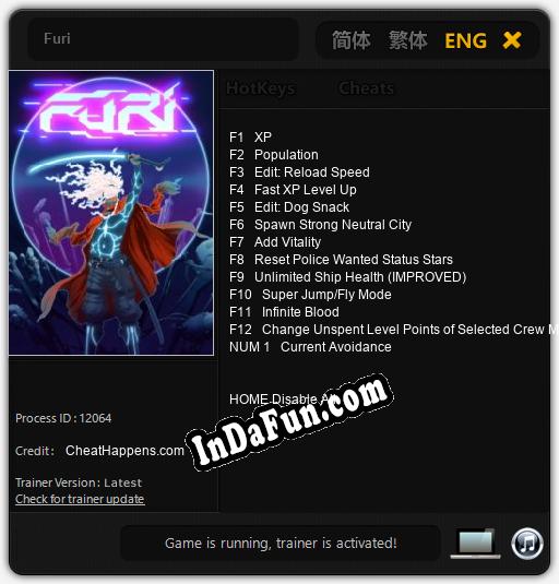 Furi: Cheats, Trainer +13 [CheatHappens.com]