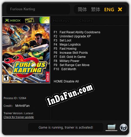 Furious Karting: TRAINER AND CHEATS (V1.0.35)