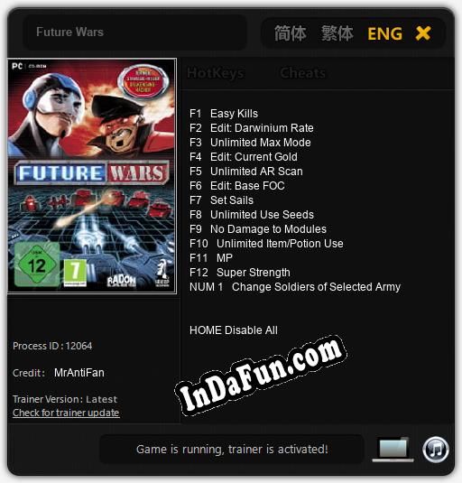 Future Wars: Cheats, Trainer +13 [MrAntiFan]