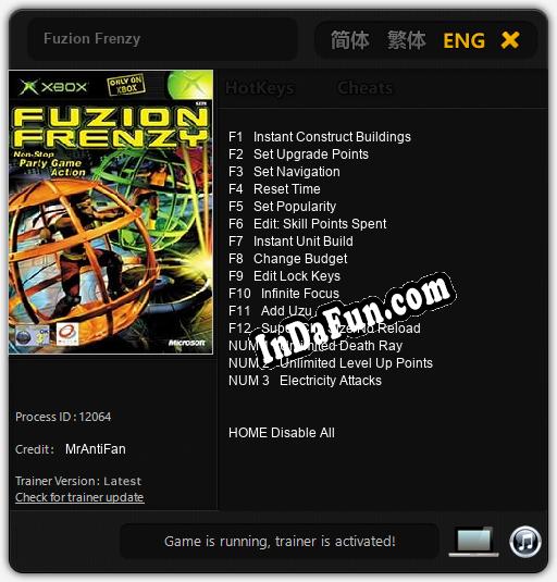 Trainer for Fuzion Frenzy [v1.0.4]