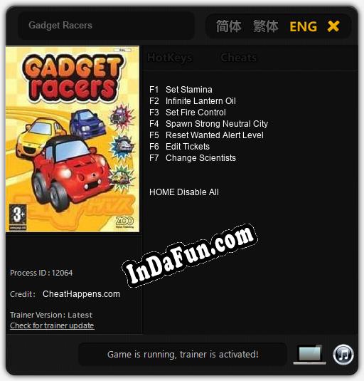 Trainer for Gadget Racers [v1.0.2]