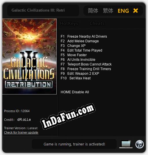 Galactic Civilizations III: Retribution: Cheats, Trainer +10 [dR.oLLe]