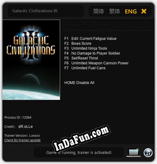 Galactic Civilizations III: Trainer +7 [v1.7]