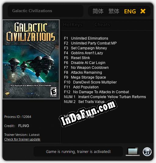 Galactic Civilizations: TRAINER AND CHEATS (V1.0.50)