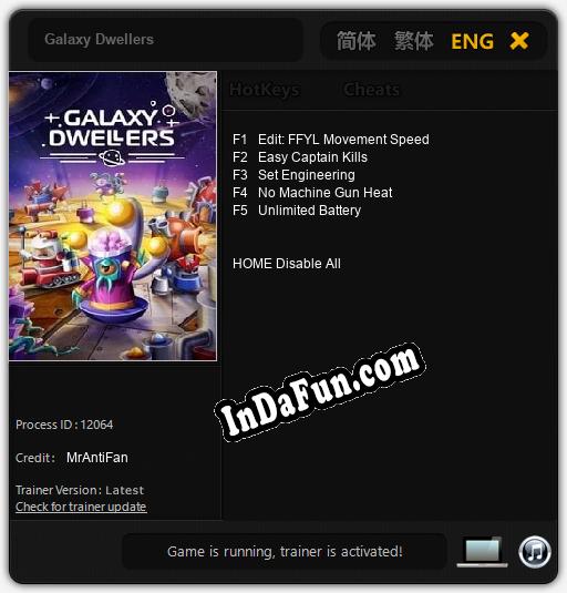 Galaxy Dwellers: TRAINER AND CHEATS (V1.0.38)