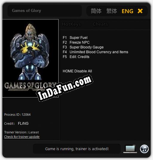 Trainer for Games of Glory [v1.0.4]