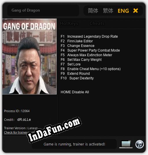 Gang of Dragon: Cheats, Trainer +10 [dR.oLLe]